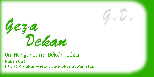 geza dekan business card