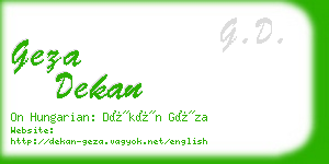geza dekan business card